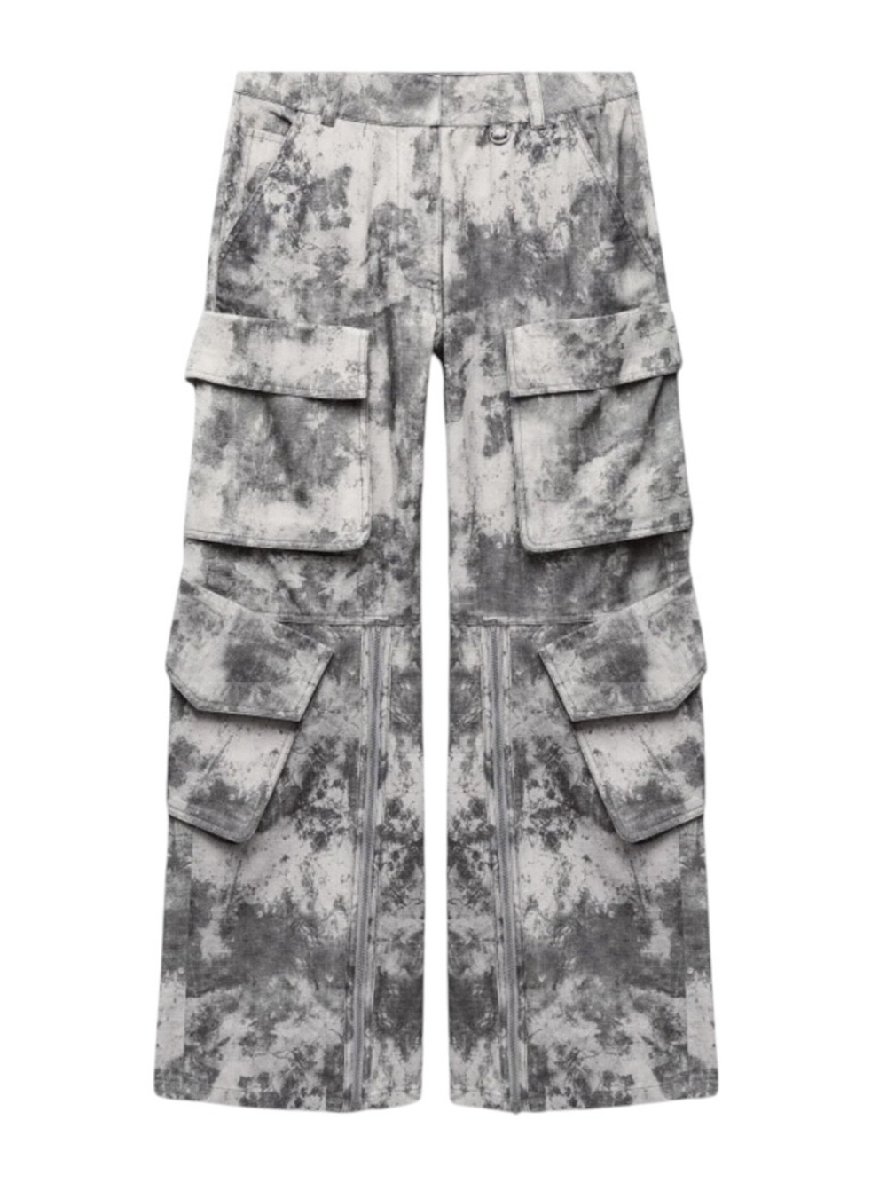 ZARA Gray printed cargo pants in Sz S - Picture 4 of 8